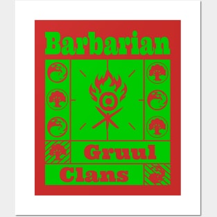 Gruul Clans | Barbarian | MTG Ravnica Guild Green & Red Design Posters and Art